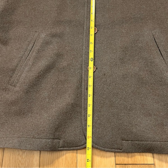 ermenegildo zegna Wool Cashmere Blend Brown Button Front High Collar Coat Large - Picture 4 of 9